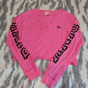 Victoria's Secret Pink Long Sleeve Crop Top XS